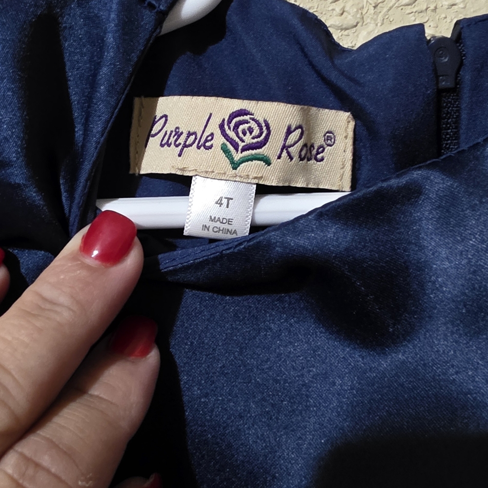 Purple Rose Navy Blue Dress
